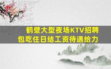 鹤壁大型夜场KTV招聘包吃住日结工资待遇给力